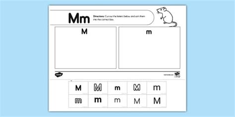 Uppercase and Lowercase Letter M Sort for PreK-K