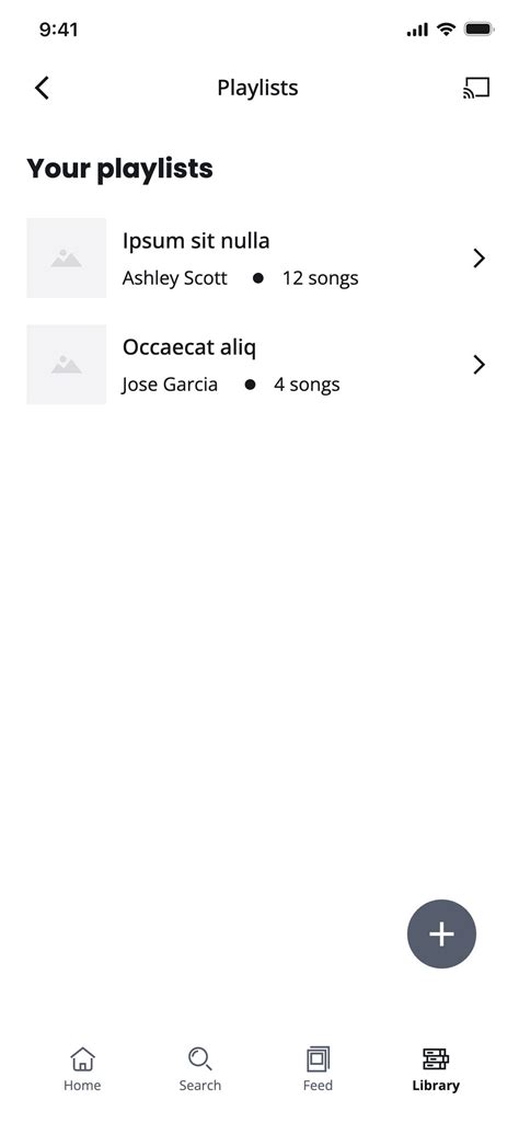 Music Streaming App Wireframe Template - Visily