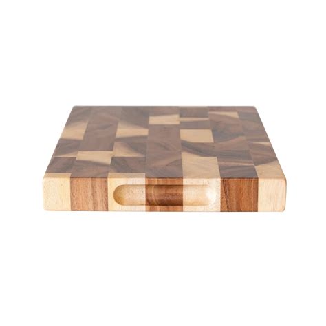 Suar Wood End Grain Butcher Block, with handles | Butcher block, End ...