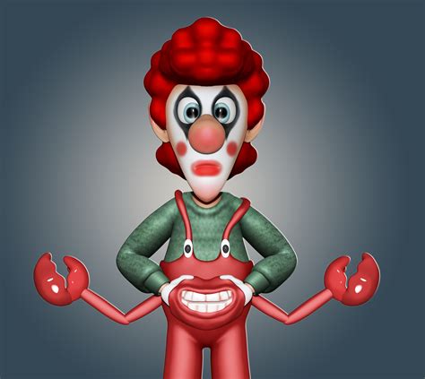 Joker clown 3d model in Disney character with mr krabs costume 3D model ...