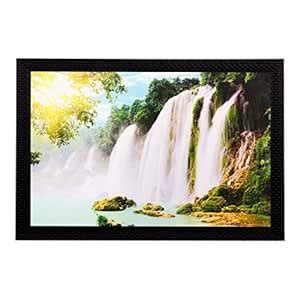 eCraftIndia 'Soothing Waterfall' Matt Textured UV Art Painting ...