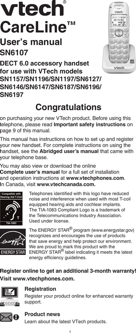 VTech Phones User Manual 的图像结果
