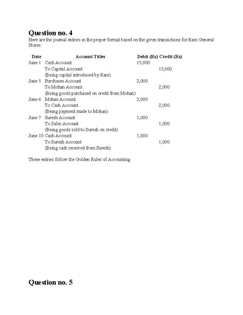 Numericals Analysis and Journal Entries for FGNM Course - Studocu