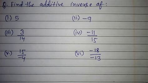Image result for Additive Inverse Fractions Examples