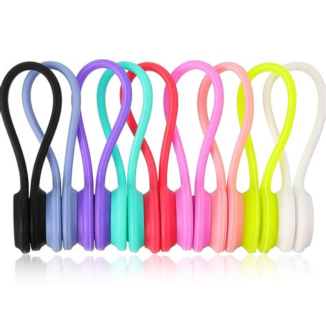 Blulu 27 Pieces Magnetic Cable Clips Cable Straps Reusable Twist Ties ...