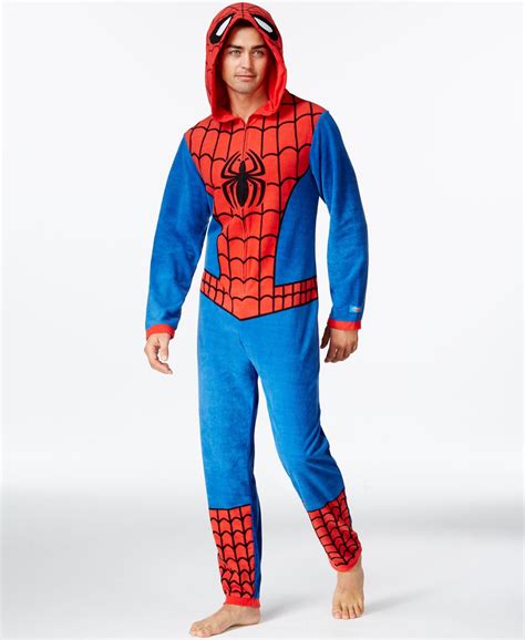 Briefly Stated Spider-Man One-Piece Hooded Pajama Suit - Pajamas, Robes ...