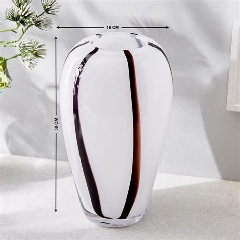 Buy Blanco Glass Striped Vase from Home Centre at just INR 2399.0