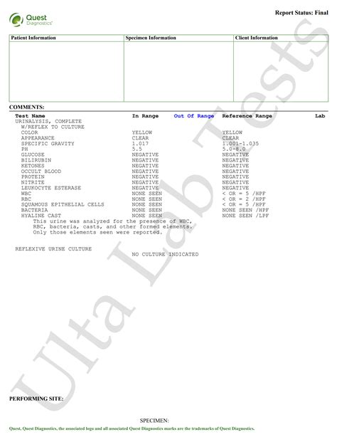 Urinalysis Complete with Reflex to Culture | Ulta Lab Tests