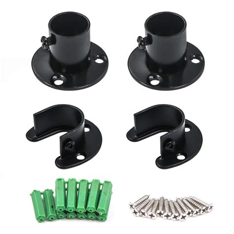 Buy Antrader 4-Pack Heavy Duty Stainless Steel Closet Rod End Supports ...