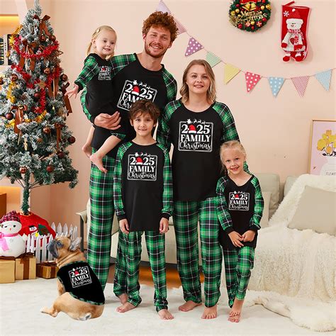 Family Christmas Plaid Pajamas Black And Green, 2025 Family Christmas ...