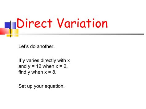 Direct and Inverse variations | PPT