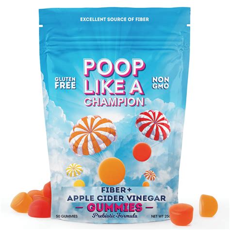 Buy Poop Like a Champion Apple Cider Vinegar Gummies - Fiber Gummies ...