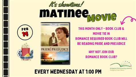 Special Book Club & Movie Tie in - PRIDE AND PREJUDICE, 2 Library Ln ...