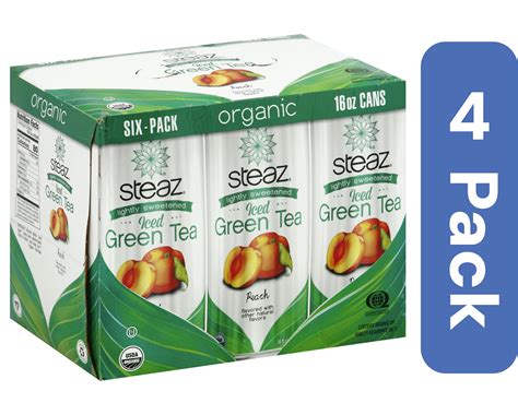 Steaz Iced Green Tea Antiox Brew Peach Organic (Pack of 4) - Walmart.com