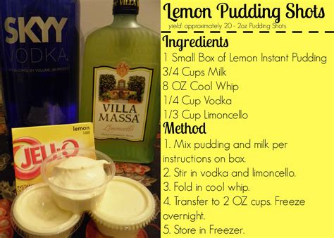 Limoncello Cocktails: Lemon Pudding Shots | Pudding shots, Limoncello ...
