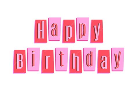 Free PSD | Happy birthday letters collection