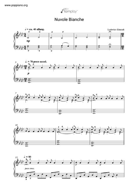 Ludovico Einaudi-Nuvole Bianche Sheet Music pdf, - Free Score Download ★