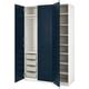 PAX / GRIMO wardrobe combination, white/dark blue, 150x60x236 cm ...