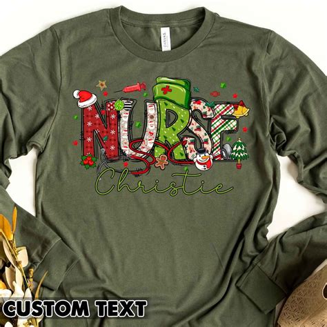 Personalized Nurse Shirt Nurse Christmas Shirt Nurse - Etsy
