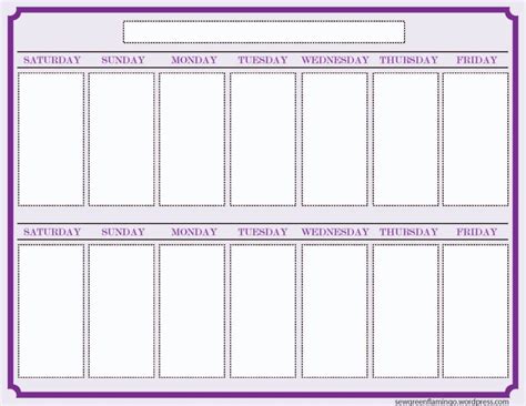 Image result for Two-Week Work Schedule Template
