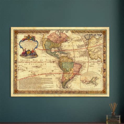 Ancient Map of America. Old Antique American Map of the XVIII Century ...