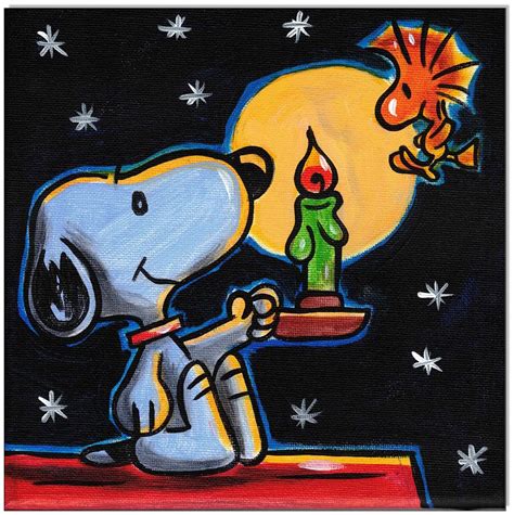 PEANUTS Snoopy & Woodstock Good night - 20 x 20 cm - Original ...