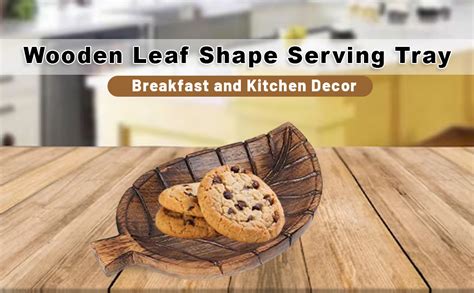 FRAYO Brand Wooden Leaf Shape Serving Tray for Dry Fruit - Platter ...