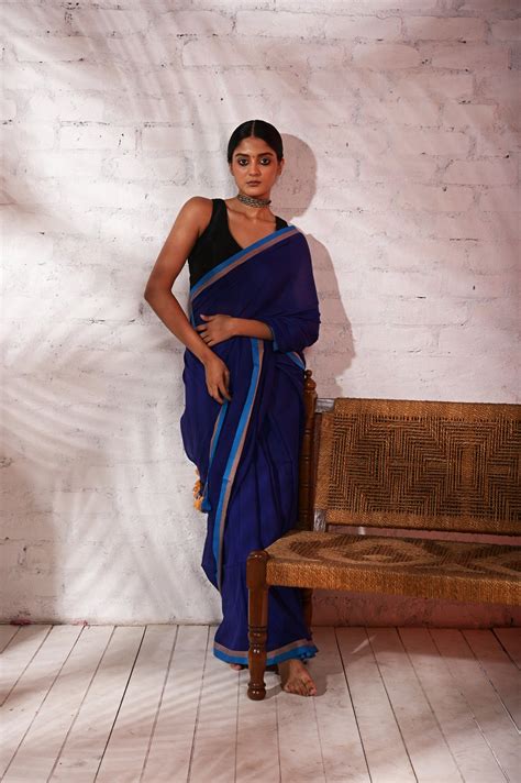 Blue Color Saree - Buy Handloom Blue Saree For Women Online | Huts and ...