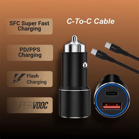 Spacething Speedo Car Charger 55W (with USB-C to USB-C Cable) Colour