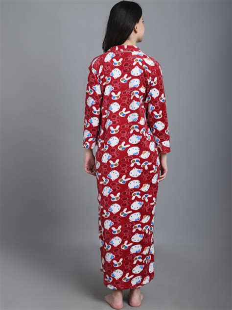 Hello Kitty Woolen Nighty - Red & White