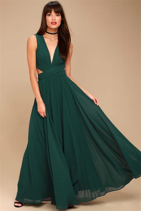 Vivid Imagination Forest Green Cutout Maxi Dress | Cutout maxi dress ...