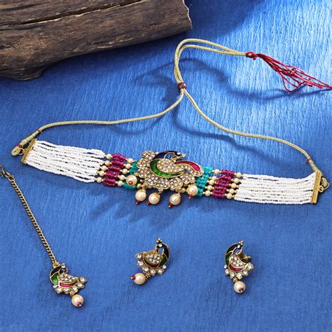 Sukkhi Lavish Gold Plated Choker Necklace Set For Women - Sukkhi.com