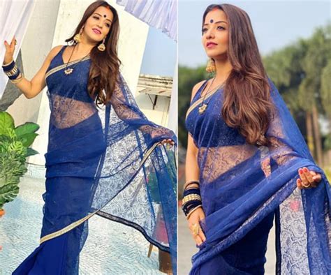 Monalisa Welcomes Weekend in a Sheer Blue Saree, Shares Beautiful ...