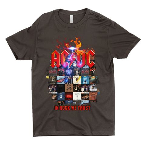 AC/DC T-Shirt | In Rock We Trust Album Collage Shirt