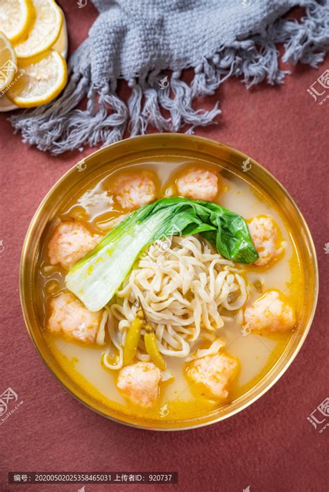 金汤虾滑面,中国菜系,食品餐饮,摄影素材,汇图网www.huitu.com