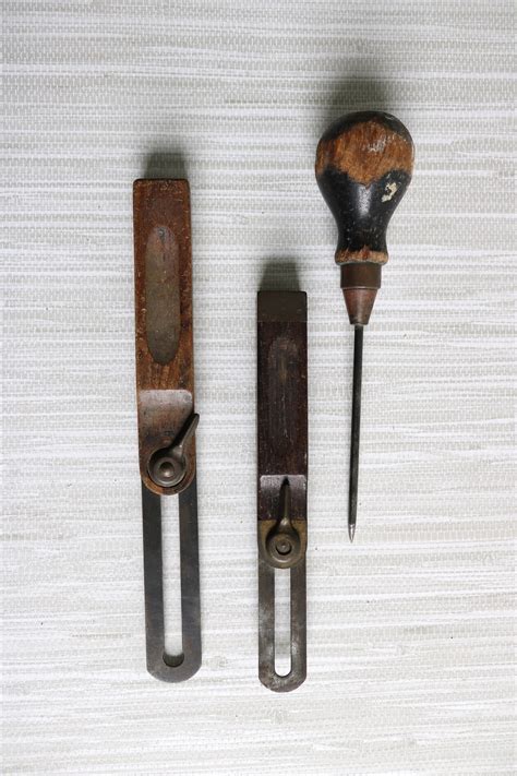 Vintage Stanley Sliding T Bevels 10 No.25 and PAT 3-16-97 and Crown Awl ...