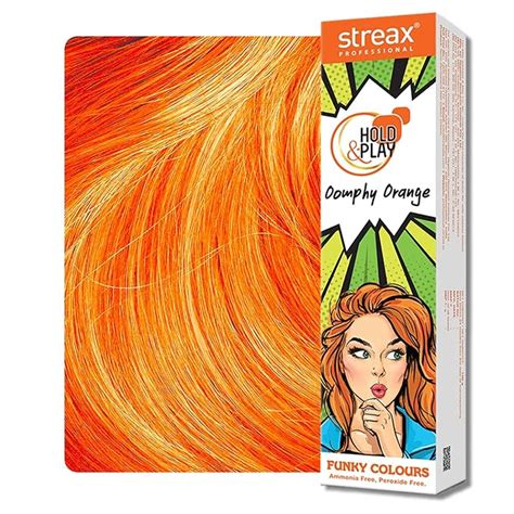 Streax Professional Hold & Play Funky Colour, Oomphy Orange, 100g ...