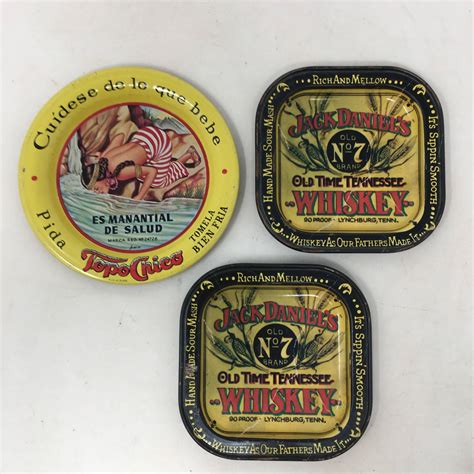 (3) Advertising Tip Trays, Topo Chico, Jack Daniels Auction