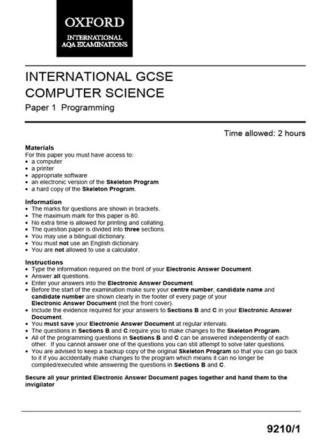 Computer Science Question Paper 的图像结果