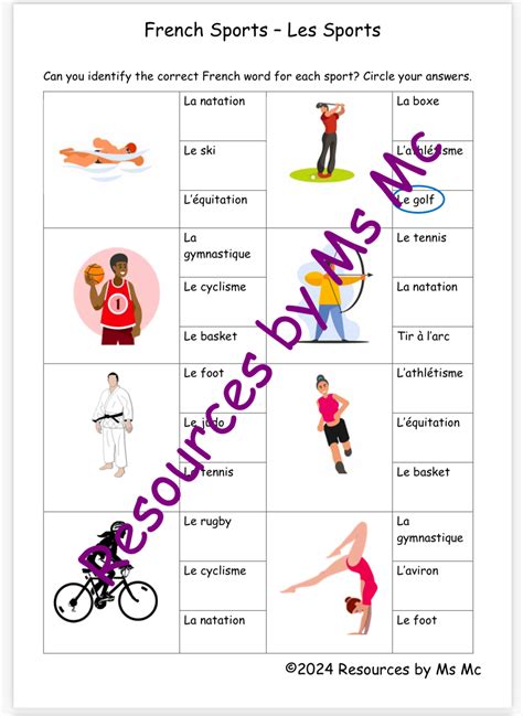 French Sports - Les Sports | Teaching Resources