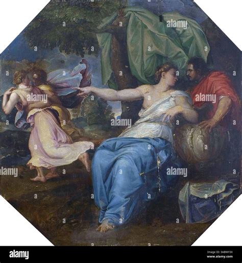 Circe and Odysseus painted by Battista Franco Veneziano . Circe was the sorceress on the island ...