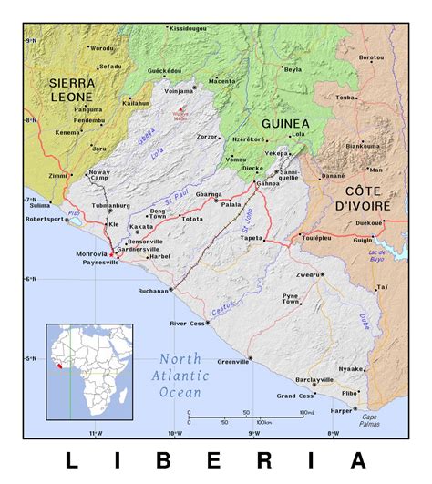 liberia on world map