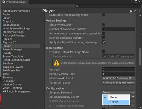 Image result for Enable Il2cpp in Unity