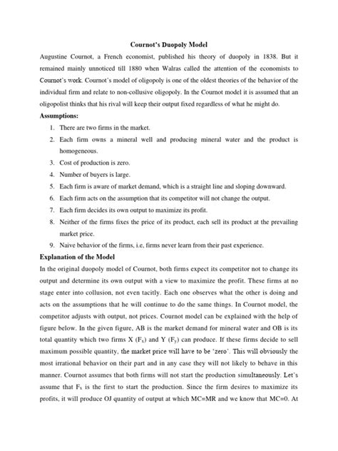 Image result for Cournot Model Explained