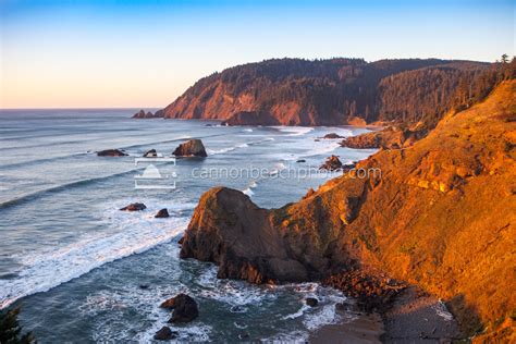 Indian Beach View, Golden Light - Cannon Beach Photo