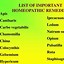 Image result for Full List of Homeopathic Remedies