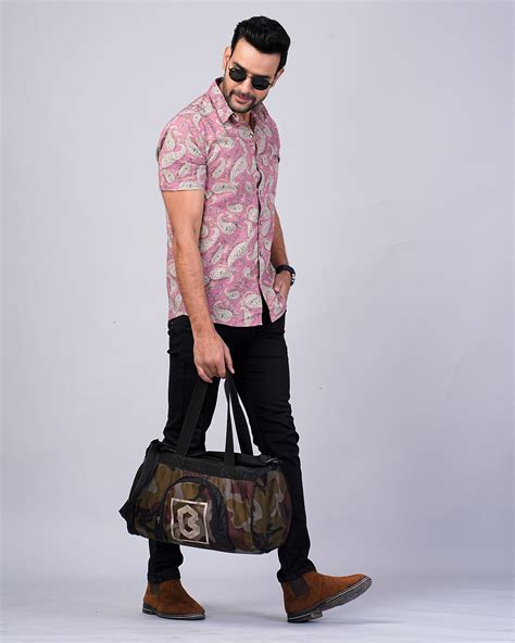 Men's Pink Paisley Printed Half-Sleeves shirts – Mrhumans