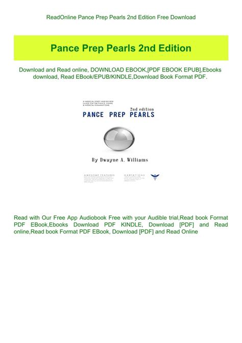 ReadOnline Pance Prep Pearls 2nd Edition Free Download