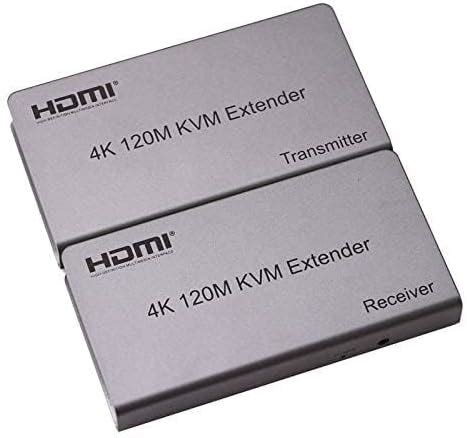 VOOCME 4K 120M HDMI KVM Extender Transmitter Receiver Over Cat5/5e/Cat6 ...