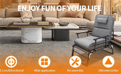 Arcanine Metal 3 In 1 Camping Cot For Adults, Folding Bed With Mattress ...